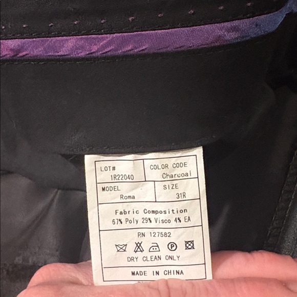 PAUL BETENLY CERAMICA Roberto Blazer 38R Roma Pant 31R Modern Slim Suit Charcoal - Picture 13 of 16